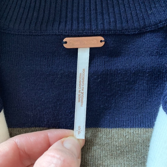 Free People Coastal Stripe zip pullover tunic sweater - Picture 11 of 14